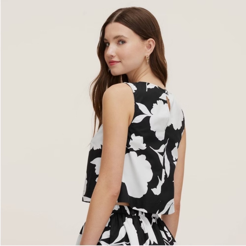 Kate Spade x Target Classic Rose Black/White Shell Tank Top NWOT - Picture 2 of 10
